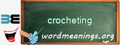 WordMeaning blackboard for crocheting